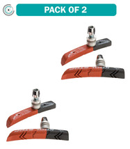Pack of 2 Pairs, Kool-Stop Mountain V-Brake Pads Threaded Post, Black and Salmon - £37.75 GBP