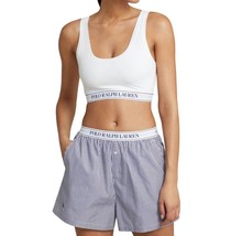 Polo Ralph Lauren repeat-logo scoop cropped tank in White Cloud - £40.08 GBP