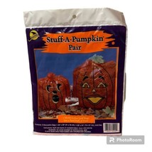 NOS Vtg 2002 Sun Hill Halloween Stuff A Pumpkin Pair Yard Leaf Bags Family Spook - £14.00 GBP