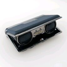Vintage Folding Opera Glasses Blue Chrome Coated Lens Binoculars Japan MCM - $29.90