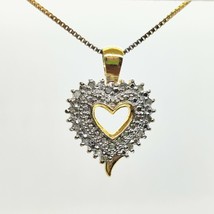 24 Carat Gold Over Sterling Silver 1/8 ct tw Women&#39;s Diamond Necklace NEW - £73.40 GBP