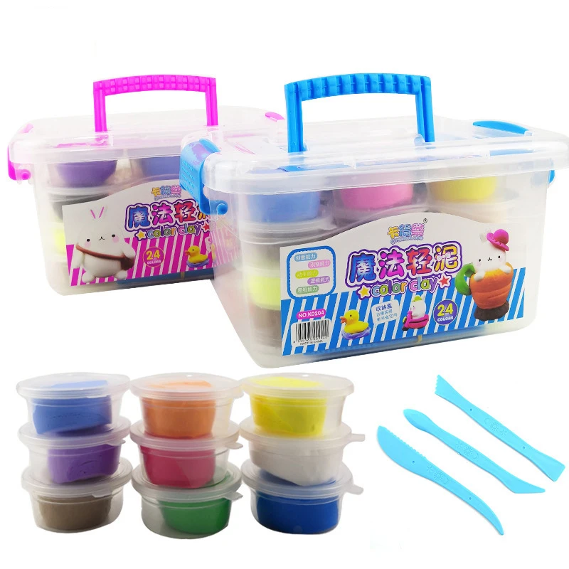 24 Color Slime Supplies Gifts For Kids Soft Clay DIY Kit Sensory Play Stress - £19.07 GBP