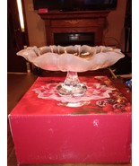 Mikasa Pedestal Footed Glass Bowl 9.75” Christmas Story Frosted Vintage - €25,79 EUR
