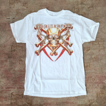 MEGADETH Killing Skull T-Shirt Men&#39;s M Medium Distressed Tee White NEW - $39.55