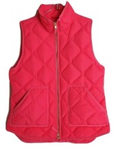 J.Crew Women Small S Quilted Down Vest Bright Pink Full Zipper Vest - $47.15