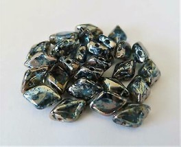 40 8 x 5 mm Czech Glass Gemduo Beads: Sapphire - Rembrandt - £1.61 GBP