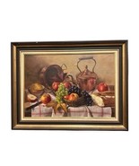 Authentic Florent Sichet Large Oil Painting Still Life France Framed Vin... - $17,137.41 MXN