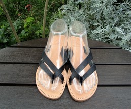 Women&#39;s Handmade Greek Leather Flip Flop Sandals - £24.03 GBP