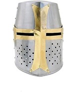Barrel Brass Helm Crusader Great Helmet with Stand - $63.99