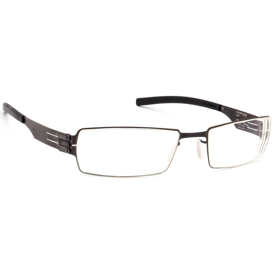 ic! berlin Eyeglasses Greg Graphite Rectangular Metal Frame Germany 54[]... - $399.99