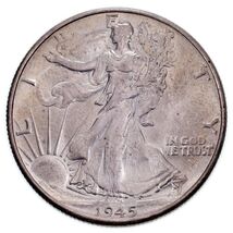 1945 50C Walking Liberty Half Dollar in Choice BU Condition Excellent Ey... - $65.85