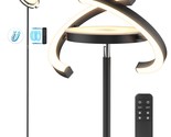 Modern Black Metal Saturn Ring Led Floor Lamp, Stepless Dimming And Colo... - $135.99