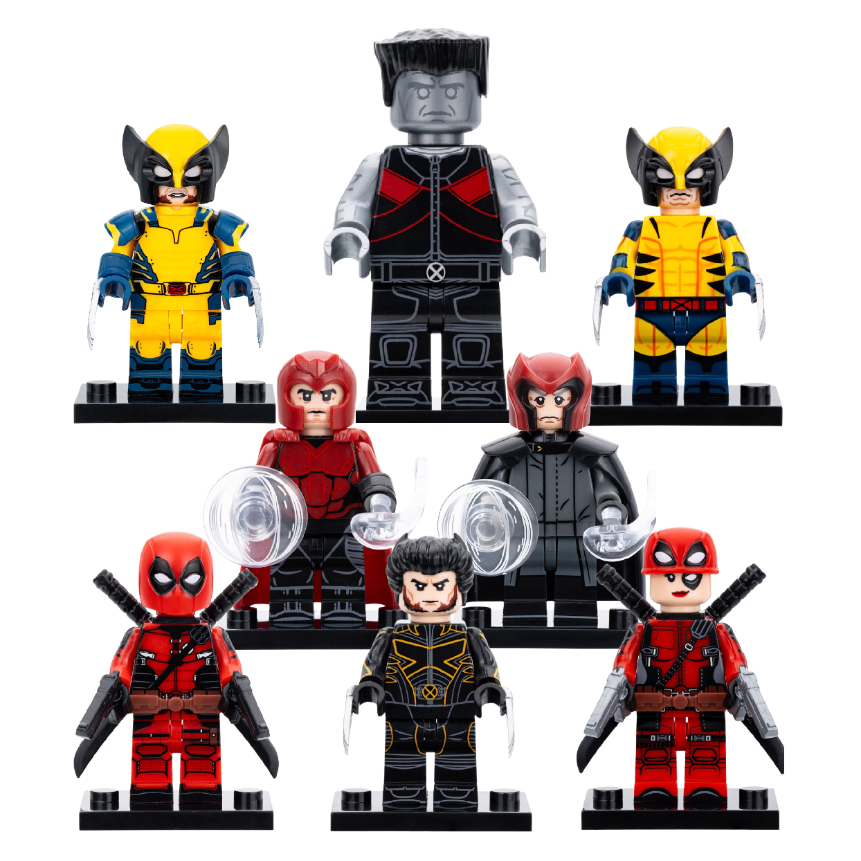 Deadpool Wolverine Variants X-Men Magneto Colossus 8pcs Minifigures Building Toy