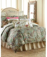 Pair Nina Campbell Home European Pillow Shams Gray Ivory Stripes &amp; Dots ... - £16.05 GBP