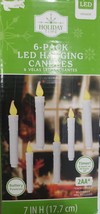 Holiday Time 6-Count Battery Operated LED Hanging Candle Lights, with Timer - £12.65 GBP