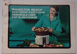 Vtg Hamilton Beach Easy Serve Easy Clean 6Qt Slow Cooker Manual Recipe Booklet - £3.96 GBP