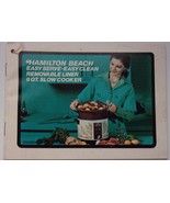 Vtg Hamilton Beach Easy Serve Easy Clean 6Qt Slow Cooker Manual Recipe B... - £3.94 GBP