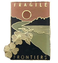 Fragile Frontiers Pin Vintage Gold Tone Enamel - £7.86 GBP