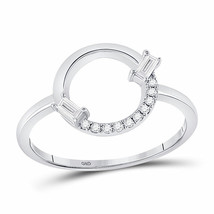 14kt White Gold Womens Round Diamond Outline Circle Ring 1/8 Cttw - £302.97 GBP
