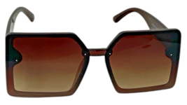 Oversized Square Bling Designer Sunglasses for Women UV Protection Brown Lenses image 3