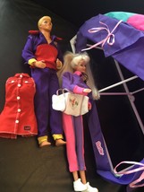 Vintage 1988 Ken &amp; 1993 Gymnast Barbie And Gym Plus Accessories - £70.81 GBP