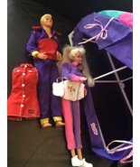 Vintage 1988 Ken &amp; 1993 Gymnast Barbie And Gym Plus Accessories - £70.76 GBP