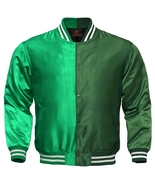 Baseball Letterman College Bomber Sports Jacket Kelly Green Forest Green... - £53.47 GBP