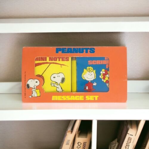 Primary image for Snoopy Peanuts Message Set of 2 mini Notes & Scribble Pad 1965 Hong Kong