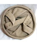 Vintage 1952 Tan Linen Collapsible Water Bucket Covered Wooden Handle Ar... - €63,32 EUR