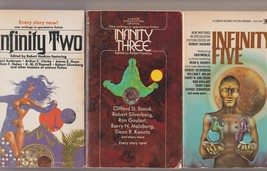 Infinity Two, Three &amp; Five 1970s original sf anthologies Koontz, Silverberg - £23.59 GBP