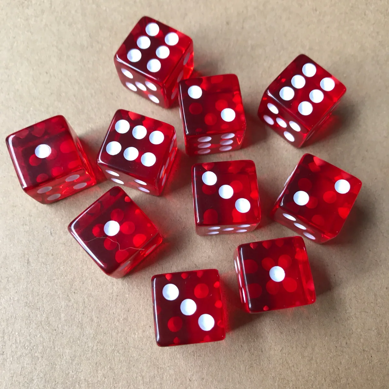 10pcs/set Transparent Dice Right Angle Dice d Game Accessories 16mm - £82.96 GBP