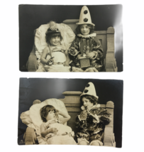 Antique 1907 French Postcard Set Children Boy Girl Pierrot Clown Jack In Box Toy - £14.73 GBP