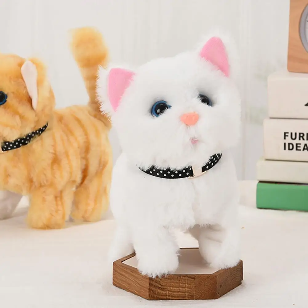 Lovely Barking Walking Electric Cat Plush Toys Hand-on Ability Electric Plush - £7.08 GBP