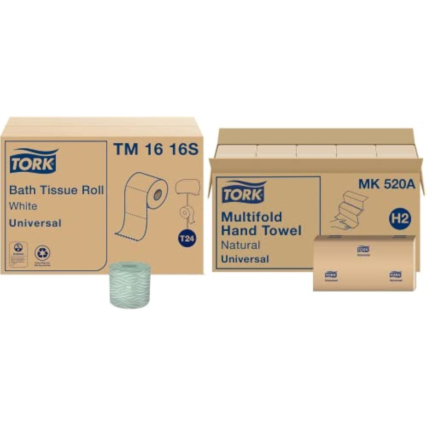 Tork Toilet Paper Roll White T24, Universal, 2-Ply, 96 x 500 sheets, TM1616S & M