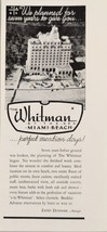 1936 Print Ad The Whitman By-The-Sea Hotel Miami Beach,Florida - $10.72