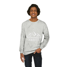 Unisex Color Blast Adventure Awaits Crewneck Sweatshirt - Gray with White Decal - £57.60 GBP+