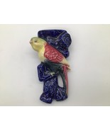 Vintage Ceramic Parrot Wall Pocket Vase Colorful Bird Wall Hanging 7&quot; - $456.65 MXN
