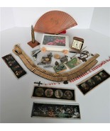 Junk Drawer Lot Belt, Rosary, Slides, Fan, Seth Thomas Clock, Vtg Ad Tin... - $39.99