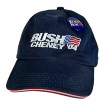 Vintage Bush Cheney ‘04 Baseball Hat and Reagan Bush ‘84 Pushpin POTUS Campaign - £21.17 GBP