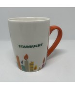 Starbucks Birthday Candles Coffee Mug 2020 Cup White Orange Handle 10 Ou... - $214.13 MXN