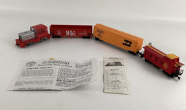 Bachman Electric Train Set Santa Fe Engine Caboose Cars HO Scale Vintage Lot - $63.07