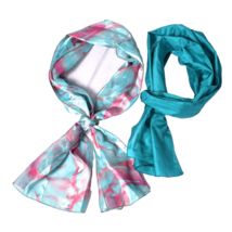 2 Women&#39;s Silky Scarfs One is 100% Silk The Other 100% Polyester - £7.97 GBP