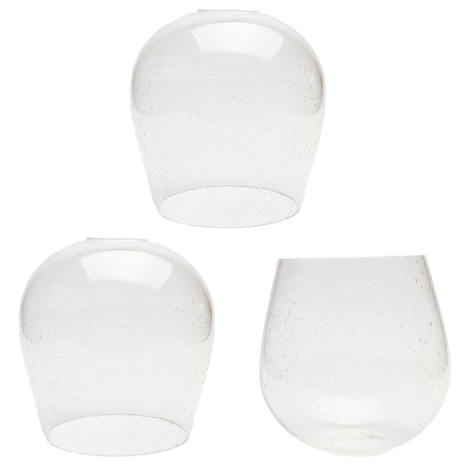 3 Pack Globe Seeded Glass Shade Clear Bubble for Light Fixture Pendant Wall
