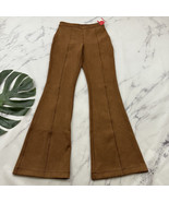 Spanx Womens Faux Suede Flare Pants Size M New Caramel Brown Pull On Str... - $93.41 CAD