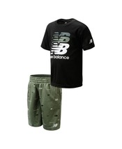 New Balance Little Kid Boys 2 Piece Logo Camo Effect Shorts Set Black Si... - £21.78 GBP