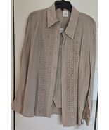 NWT Womens XL Dana Buchman DB Life Tan Tank &amp; Button Down Shirt Blouse T... - $529.74 MXN