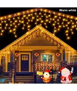 Solar Icicle String Lights Outdoor Waterproof Christmas Eaves Decor - $294.77 MXN+