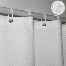 Tektrum 36”x72” Waffle Jacquard Shower Curtain Water Repellent (White) - £18.92 GBP