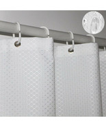 Tektrum 36”x72” Waffle Jacquard Shower Curtain Water Repellent (White) - £18.97 GBP