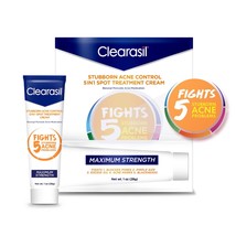 Acne Cream Clearasil Stubborn Acne Control 5-In-1 Spot Treatment Cream 1 oz.. - £20.56 GBP